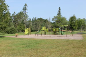 Playground with climbing equipment at one of the local parks in Powderhorn Village.