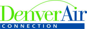Denver Air Connection logo, featuring green text and a blue bar with "CONNECTION" in white.