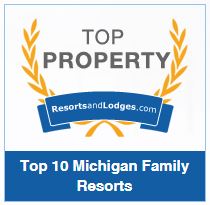 ResortsandLodges.com Top Property award for Top 10 Michigan Family Resorts.