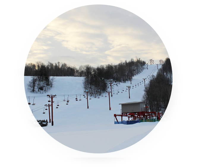 Ski lift at Big Powderhorn Mountain for Powderhorn Village skiing and snowboarding.